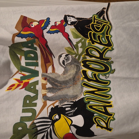 Pura Vida White Tank with Colorful Rainforest Design - Picture 2 of 5